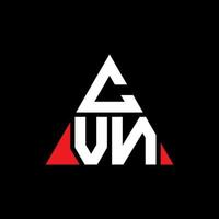 design de logotipo de letra de triângulo cvn com forma de triângulo. monograma de design de logotipo de triângulo cvn. modelo de logotipo de vetor de triângulo cvn com cor vermelha. logotipo triangular cvn logotipo simples, elegante e luxuoso.