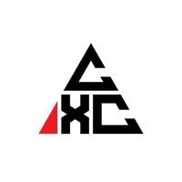 design de logotipo de letra triângulo cxc com forma de triângulo. monograma de design de logotipo de triângulo cxc. modelo de logotipo de vetor de triângulo cxc com cor vermelha. logotipo triangular cxc logotipo simples, elegante e luxuoso.