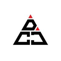 design de logotipo de letra triângulo dcj com forma de triângulo. monograma de design de logotipo de triângulo dcj. modelo de logotipo de vetor dcj triângulo com cor vermelha. logotipo triangular dcj logotipo simples, elegante e luxuoso.
