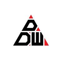 design de logotipo de letra triângulo ddw com forma de triângulo. monograma de design de logotipo de triângulo ddw. modelo de logotipo de vetor triângulo ddw com cor vermelha. logotipo triangular ddw logotipo simples, elegante e luxuoso.