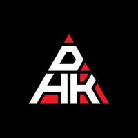 design de logotipo de letra triângulo dhk com forma de triângulo. monograma de design de logotipo de triângulo dhk. modelo de logotipo de vetor dhk triângulo com cor vermelha. logotipo triangular dhk logotipo simples, elegante e luxuoso.