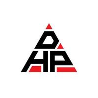 design de logotipo de letra triângulo dhp com forma de triângulo. monograma de design de logotipo de triângulo dhp. modelo de logotipo de vetor triângulo dhp com cor vermelha. logotipo triangular dhp logotipo simples, elegante e luxuoso.