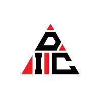 design de logotipo de letra de triângulo dic com forma de triângulo. monograma de design de logotipo de triângulo dic. modelo de logotipo de vetor dic triângulo com cor vermelha. logotipo triangular dic logotipo simples, elegante e luxuoso.