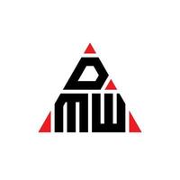 design de logotipo de letra de triângulo dmw com forma de triângulo. monograma de design de logotipo de triângulo dmw. modelo de logotipo de vetor de triângulo dmw com cor vermelha. logotipo triangular dmw logotipo simples, elegante e luxuoso.