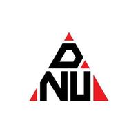 design de logotipo de letra triângulo dnu com forma de triângulo. monograma de design de logotipo de triângulo dnu. modelo de logotipo de vetor dnu triângulo com cor vermelha. logotipo triangular dnu logotipo simples, elegante e luxuoso.