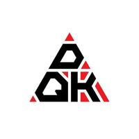 design de logotipo de letra triângulo dqk com forma de triângulo. monograma de design de logotipo de triângulo dqk. modelo de logotipo de vetor dqk triângulo com cor vermelha. logotipo triangular dqk logotipo simples, elegante e luxuoso.