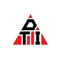 design de logotipo de letra triângulo dti com forma de triângulo. monograma de design de logotipo de triângulo dti. modelo de logotipo de vetor triângulo dti com cor vermelha. logotipo triangular dti logotipo simples, elegante e luxuoso.