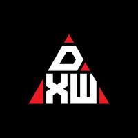 design de logotipo de letra triângulo dxw com forma de triângulo. monograma de design de logotipo de triângulo dxw. modelo de logotipo de vetor de triângulo dxw com cor vermelha. logotipo triangular dxw logotipo simples, elegante e luxuoso.