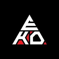 design de logotipo de letra triângulo eko com forma de triângulo. monograma de design de logotipo de triângulo eko. modelo de logotipo de vetor eko triângulo com cor vermelha. logotipo triangular eko logotipo simples, elegante e luxuoso.
