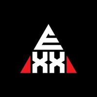 design de logotipo de carta de triângulo exx com forma de triângulo. monograma de design de logotipo de triângulo exx. modelo de logotipo de vetor de triângulo exx com cor vermelha. logotipo triangular exx logotipo simples, elegante e luxuoso.