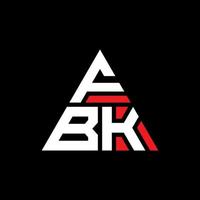 design de logotipo de letra triângulo fbk com forma de triângulo. monograma de design de logotipo de triângulo fbk. modelo de logotipo de vetor triângulo fbk com cor vermelha. logotipo triangular fbk logotipo simples, elegante e luxuoso.