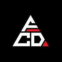 design de logotipo de carta triângulo fcd com forma de triângulo. monograma de design de logotipo de triângulo fcd. modelo de logotipo de vetor de triângulo fcd com cor vermelha. logotipo triangular fcd logotipo simples, elegante e luxuoso.