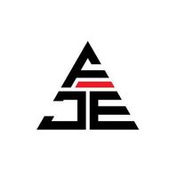 design de logotipo de carta triângulo fje com forma de triângulo. monograma de design de logotipo de triângulo fje. modelo de logotipo de vetor de triângulo fje com cor vermelha. fje logotipo triangular logotipo simples, elegante e luxuoso.