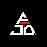 design de logotipo de carta triângulo fjo com forma de triângulo. monograma de design de logotipo de triângulo fjo. modelo de logotipo de vetor de triângulo fjo com cor vermelha. fjo logotipo triangular logotipo simples, elegante e luxuoso.