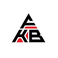 design de logotipo de letra triângulo fkb com forma de triângulo. monograma de design de logotipo de triângulo fkb. modelo de logotipo de vetor de triângulo fkb com cor vermelha. logotipo triangular fkb logotipo simples, elegante e luxuoso.