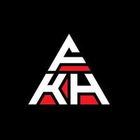 design de logotipo de letra triângulo fkh com forma de triângulo. monograma de design de logotipo de triângulo fkh. modelo de logotipo de vetor de triângulo fkh com cor vermelha. fkh logotipo triangular logotipo simples, elegante e luxuoso.