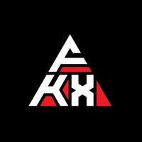 design de logotipo de letra triângulo fkx com forma de triângulo. monograma de design de logotipo de triângulo fkx. modelo de logotipo de vetor de triângulo fkx com cor vermelha. logotipo triangular fkx logotipo simples, elegante e luxuoso.