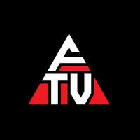 design de logotipo de letra triângulo ftv com forma de triângulo. monograma de design de logotipo de triângulo ftv. modelo de logotipo de vetor de triângulo ftv com cor vermelha. logotipo triangular ftv logotipo simples, elegante e luxuoso.