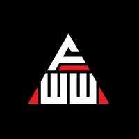 design de logotipo de letra triângulo fww com forma de triângulo. monograma de design de logotipo de triângulo fww. modelo de logotipo de vetor de triângulo fww com cor vermelha. logotipo triangular fww logotipo simples, elegante e luxuoso.
