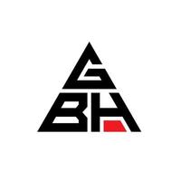 design de logotipo de letra de triângulo gbh com forma de triângulo. monograma de design de logotipo de triângulo gbh. modelo de logotipo de vetor gbh triângulo com cor vermelha. gbh logotipo triangular logotipo simples, elegante e luxuoso.
