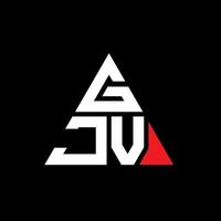 design de logotipo de letra de triângulo gjv com forma de triângulo. monograma de design de logotipo de triângulo gjv. modelo de logotipo de vetor de triângulo gjv com cor vermelha. logotipo triangular gjv logotipo simples, elegante e luxuoso.