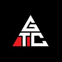 design de logotipo de letra triângulo gtc com forma de triângulo. monograma de design de logotipo de triângulo gtc. modelo de logotipo de vetor de triângulo gtc com cor vermelha. logotipo triangular gtc logotipo simples, elegante e luxuoso.