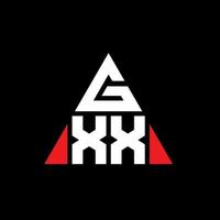gxx design de logotipo de carta triângulo com forma de triângulo. monograma de design de logotipo de triângulo gxx. modelo de logotipo de vetor de triângulo gxx com cor vermelha. logotipo triangular gxx logotipo simples, elegante e luxuoso.