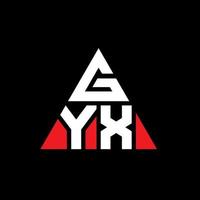 design de logotipo de carta triângulo gyx com forma de triângulo. monograma de design de logotipo de triângulo gyx. modelo de logotipo de vetor gyx triângulo com cor vermelha. logotipo triangular gyx logotipo simples, elegante e luxuoso.