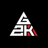 design de logotipo de letra de triângulo gzk com forma de triângulo. monograma de design de logotipo de triângulo gzk. modelo de logotipo de vetor de triângulo gzk com cor vermelha. gzk logotipo triangular logotipo simples, elegante e luxuoso.