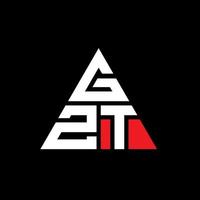 design de logotipo de letra de triângulo gzt com forma de triângulo. monograma de design de logotipo de triângulo gzt. modelo de logotipo de vetor de triângulo gzt com cor vermelha. gzt logotipo triangular logotipo simples, elegante e luxuoso.
