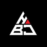design de logotipo de letra de triângulo hbj com forma de triângulo. monograma de design de logotipo de triângulo hbj. modelo de logotipo de vetor de triângulo hbj com cor vermelha. hbj logotipo triangular logotipo simples, elegante e luxuoso.