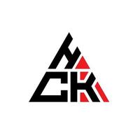 design de logotipo de letra de triângulo hck com forma de triângulo. monograma de design de logotipo de triângulo hck. modelo de logotipo de vetor de triângulo hck com cor vermelha. logotipo triangular hck logotipo simples, elegante e luxuoso.