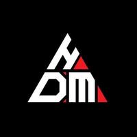 design de logotipo de letra de triângulo hdm com forma de triângulo. monograma de design de logotipo de triângulo hdm. modelo de logotipo de vetor de triângulo hdm com cor vermelha. logotipo triangular hdm logotipo simples, elegante e luxuoso.