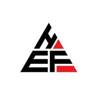 design de logotipo de letra triângulo hef com forma de triângulo. monograma de design de logotipo de triângulo hef. modelo de logotipo de vetor de triângulo hef com cor vermelha. logotipo triangular hef logotipo simples, elegante e luxuoso.