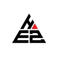 hez design de logotipo de letra de triângulo com forma de triângulo. monograma de design de logotipo de triângulo hez. modelo de logotipo de vetor de triângulo hez com cor vermelha. hez logotipo triangular logotipo simples, elegante e luxuoso.