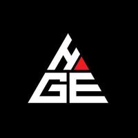 design de logotipo de letra de triângulo hge com forma de triângulo. monograma de design de logotipo de triângulo hge. modelo de logotipo de vetor de triângulo hge com cor vermelha. hge logotipo triangular logotipo simples, elegante e luxuoso.
