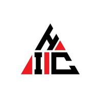 hic design de logotipo de letra triângulo com forma de triângulo. monograma de design de logotipo de triângulo hic. modelo de logotipo de vetor de triângulo hic com cor vermelha. logotipo triangular hic logotipo simples, elegante e luxuoso.