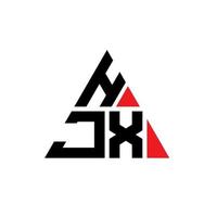 design de logotipo de letra de triângulo hjx com forma de triângulo. monograma de design de logotipo de triângulo hjx. modelo de logotipo de vetor de triângulo hjx com cor vermelha. logotipo triangular hjx logotipo simples, elegante e luxuoso.