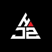 design de logotipo de letra de triângulo hjz com forma de triângulo. monograma de design de logotipo de triângulo hjz. modelo de logotipo de vetor de triângulo hjz com cor vermelha. logotipo triangular hjz logotipo simples, elegante e luxuoso.