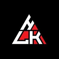 design de logotipo de letra triângulo hlk com forma de triângulo. monograma de design de logotipo de triângulo hlk. modelo de logotipo de vetor de triângulo hlk com cor vermelha. logotipo triangular hlk logotipo simples, elegante e luxuoso.