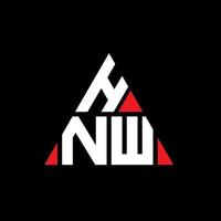 design de logotipo de letra triângulo hnw com forma de triângulo. monograma de design de logotipo de triângulo hnw. modelo de logotipo de vetor de triângulo hnw com cor vermelha. hnw logotipo triangular logotipo simples, elegante e luxuoso.