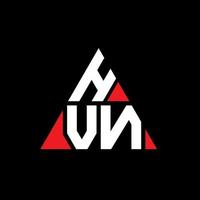 design de logotipo de letra triângulo hvn com forma de triângulo. monograma de design de logotipo de triângulo hvn. modelo de logotipo de vetor de triângulo hvn com cor vermelha. logotipo triangular hvn logotipo simples, elegante e luxuoso.
