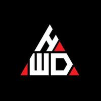 design de logotipo de letra triângulo hwd com forma de triângulo. monograma de design de logotipo de triângulo hwd. modelo de logotipo de vetor de triângulo hwd com cor vermelha. logotipo triangular hwd logotipo simples, elegante e luxuoso.