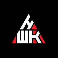 design de logotipo de letra triângulo hwk com forma de triângulo. monograma de design de logotipo de triângulo hwk. modelo de logotipo de vetor de triângulo hwk com cor vermelha. hwk logotipo triangular logotipo simples, elegante e luxuoso.