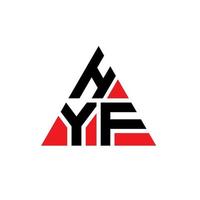 design de logotipo de letra triângulo hyf com forma de triângulo. monograma de design de logotipo de triângulo hyf. modelo de logotipo de vetor de triângulo hyf com cor vermelha. logotipo triangular hyf logotipo simples, elegante e luxuoso.