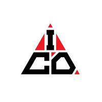 design de logotipo de letra triângulo ico com forma de triângulo. monograma de design de logotipo de triângulo ico. modelo de logotipo de vetor ico triângulo com cor vermelha. ico logotipo triangular logotipo simples, elegante e luxuoso.