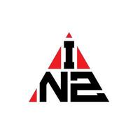 inz design de logotipo de letra triângulo com forma de triângulo. monograma de design de logotipo de triângulo inz. inz triângulo modelo de logotipo de vetor com cor vermelha. inz logotipo triangular logotipo simples, elegante e luxuoso.