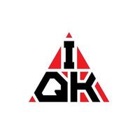 design de logotipo de letra de triângulo iqk com forma de triângulo. monograma de design de logotipo de triângulo iqk. modelo de logotipo de vetor de triângulo iqk com cor vermelha. logotipo triangular iqk logotipo simples, elegante e luxuoso.