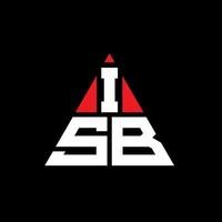 design de logotipo de letra de triângulo isb com forma de triângulo. monograma de design de logotipo de triângulo isb. modelo de logotipo de vetor de triângulo isb com cor vermelha. logotipo triangular isb logotipo simples, elegante e luxuoso.
