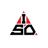 design de logotipo de letra de triângulo iso com forma de triângulo. monograma de design de logotipo de triângulo iso. modelo de logotipo de vetor de triângulo iso com cor vermelha. logotipo triangular iso logotipo simples, elegante e luxuoso.
